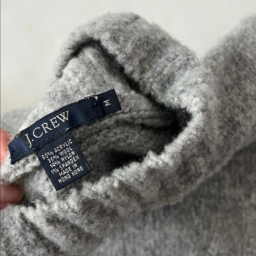 Vintage VTG J.Crew Men's Wool Blend Knit Turtleneck Classic Sweater Grey Gray M